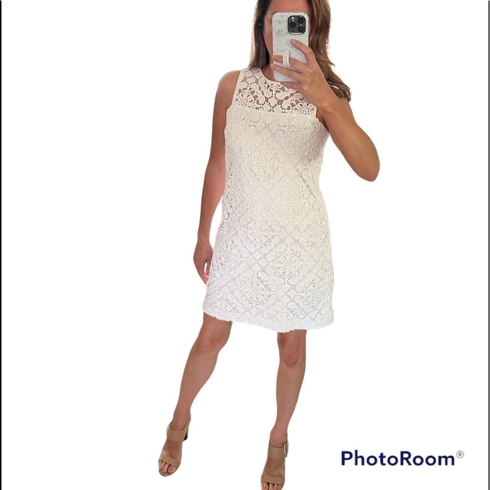 Shoshanna Women’s Sleeveless crochet white mini dress size 2 - Picture 3 of 8